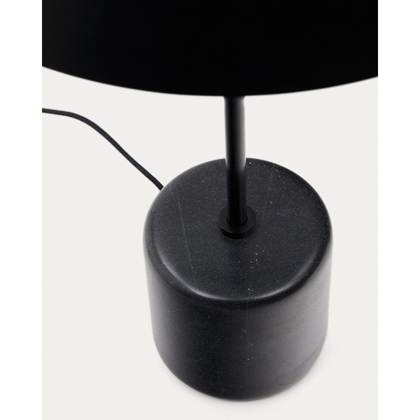 Čierna mramorová stolová lampa s kovovým tienidlom (výška 58 cm) Sayra – Kave Home-image-4