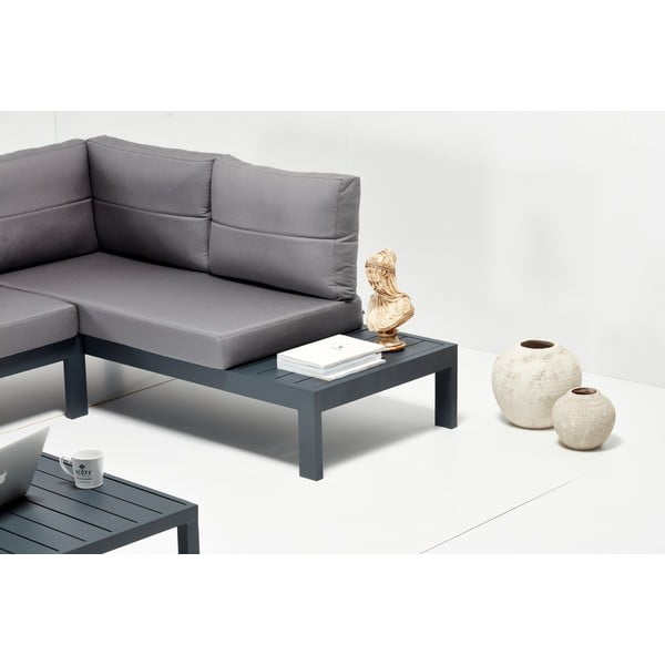 Čierno-sivá hliníková záhradná lounge súprava pre 3 Verona – Floriane Garden-image-3