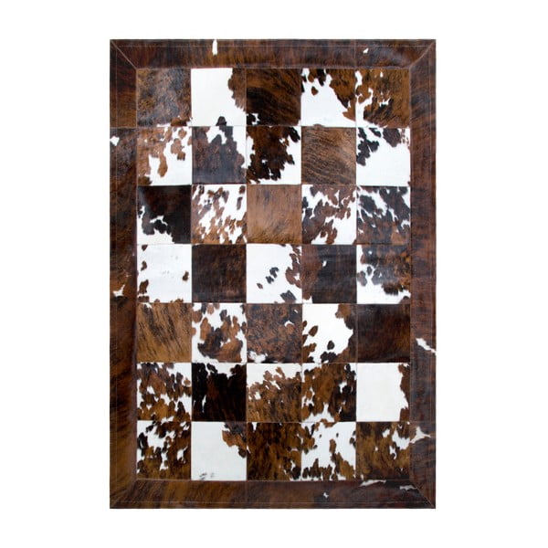 Kožený koberec Pipsa Border, 150 × 90 cm