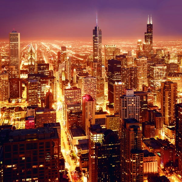 Sklenený obraz High Above Chicago, 80x80 cm