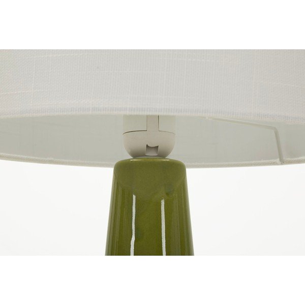 Biela/zelená keramická stolová lampa s textilným tienidlom (výška  51,5 cm) Gress – Mauro Ferretti-image-4