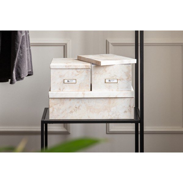 Béžové kartónové úložné boxy v súprave 3 ks s vekom 31x47x15,5 cm Inge Paper Laminate – Bigso-image-1