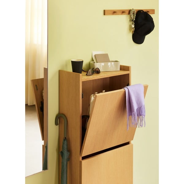 Nástenný vešiak v dekore duba v prírodnej farbe 60 cm Cosplay – Hübsch-image-1