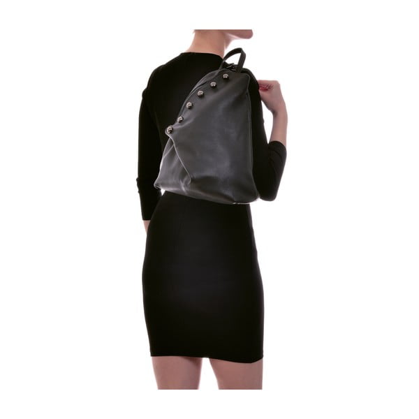 Čierny kožený batoh Luisa Vannini Mell-image-4