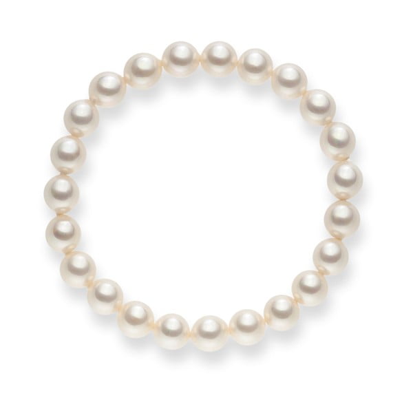 Biely perlový náramok Pearls of London Mystic, dĺžka 19 cm