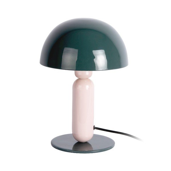 Tmavozelená/svetloružová kovová stolová lampa (výška  30 cm) Firenze round – Leitmotiv