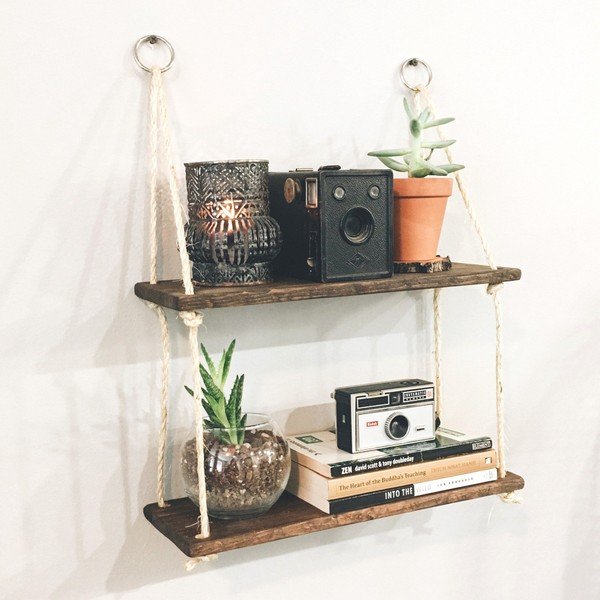 Drevená závesná polica Stringy-image-1