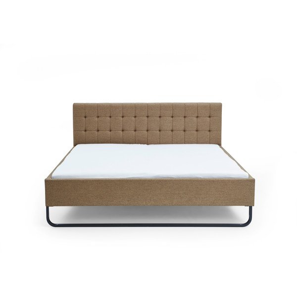 Svetlohnedá čalúnená dvojlôžková posteľ bez roštu 180x200 cm Lambada – Meise Möbel-image-2