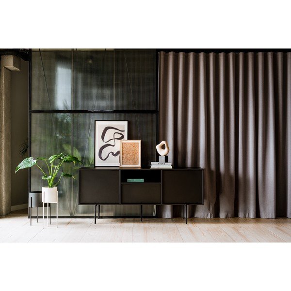 Čierny TV stolík 180x79x50 cm Bau – noo.ma-image-1