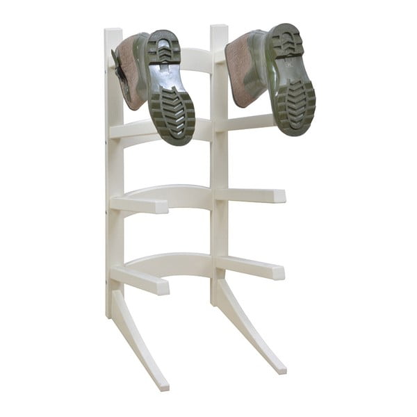 Biely stojan na 4 páry topánok z borovicového dreva Esschert Design Wellies
