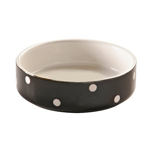 Čierna zvieracia miska s bodkami Mason Cash Pet Cane, ø 13 cm