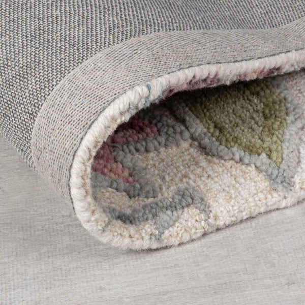 Krémový ručne tkaný vlnený koberec 160x230 cm Tania Floral – Flair Rugs-image-3