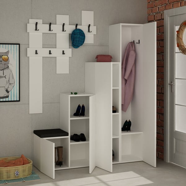 Set bielej skrine a nástenného vešiaka Homitis Up-image-1