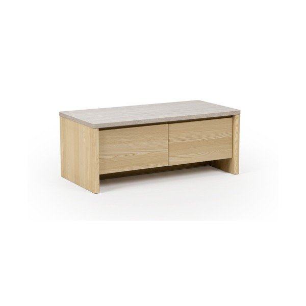 Biely/v svetlo prírodnej farbe konferenčný stolík v dekore duba 40x100 cm Dore – Marckeric