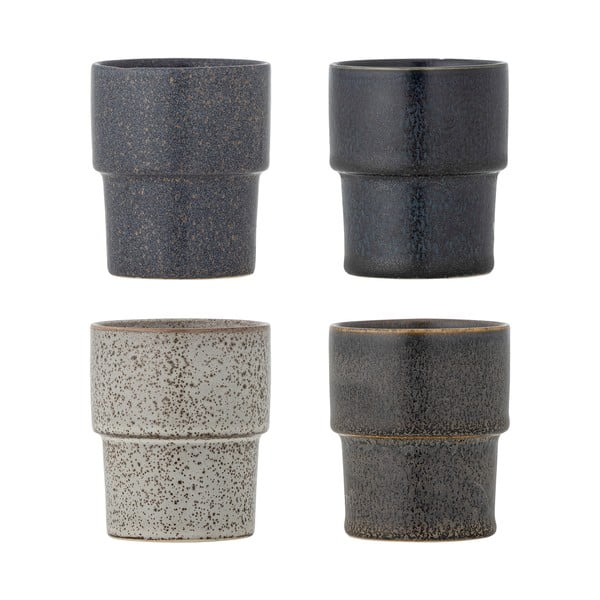 Hnedé šálky v súprave 4 ks na espresso z kameniny 150 ml Ewan – Bloomingville