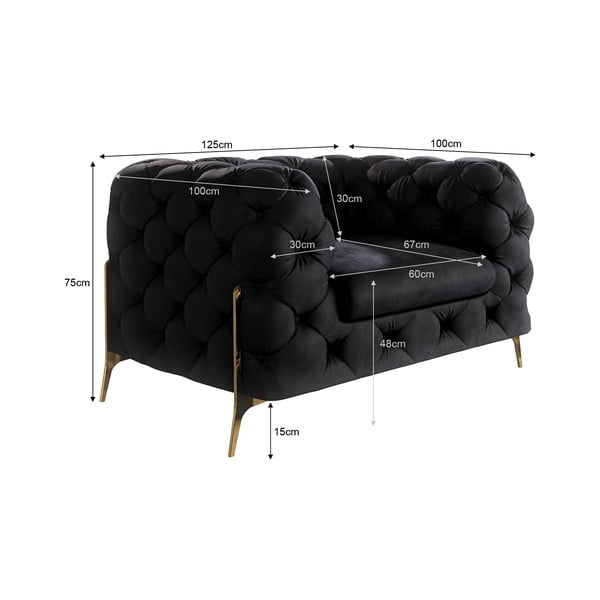 Čierne zamatové kreslo Chelsea Bis – Ropez-image-4