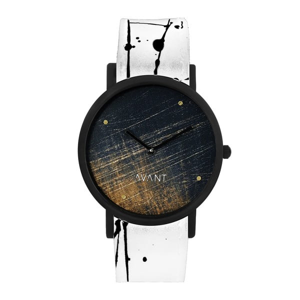 Unisex hodinky s bielo-čiernym remienkom South Lane Stockholm Avant Noir