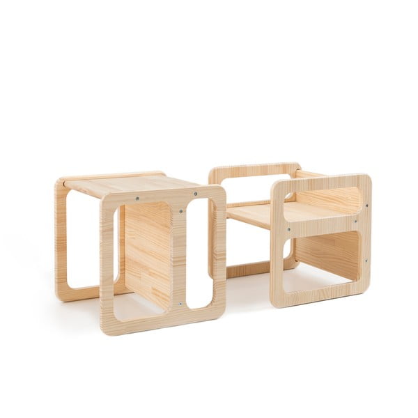 Detské stoličky z borovicového dreva v sade 2 ks Montessori – Little Nice Things