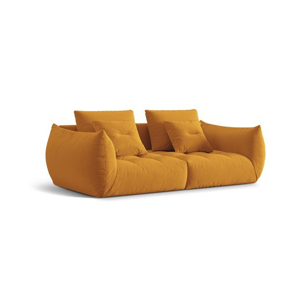 Žltá zamatová pohovka 232 cm Bloom – Micadoni -image-2