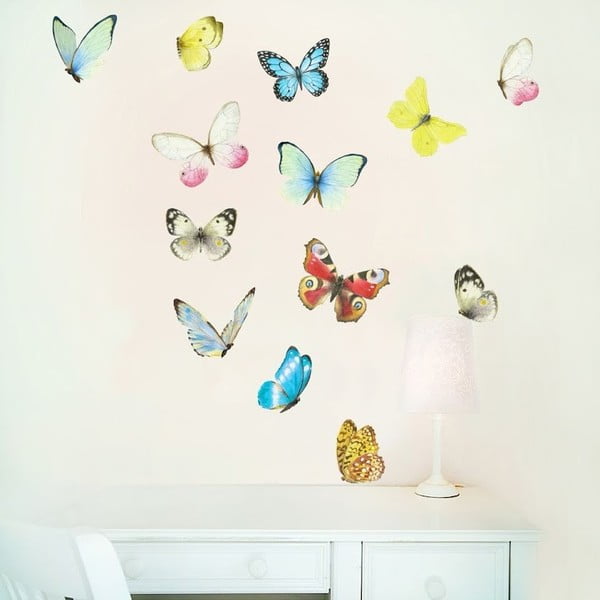 Samolepka na viac použití Watercolor Butterflies M