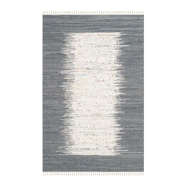 Sivý bavlnený koberec Safavieh Saltillo, 152 × 243 cm