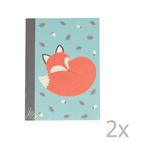 Sada 2 linajkových zošitov Rex London Rusty The Fox