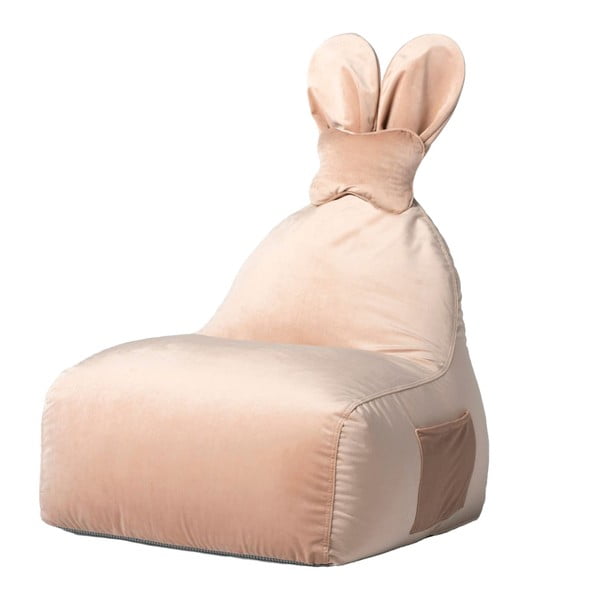 Svetloružový detský sedací vak Funny Bunny – The Brooklyn Kids