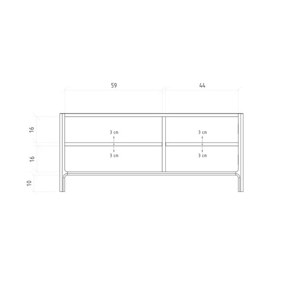 TV stolík z dubového dreva v prírodnej farbe 111x48 cm Twig – The Beds-image-4