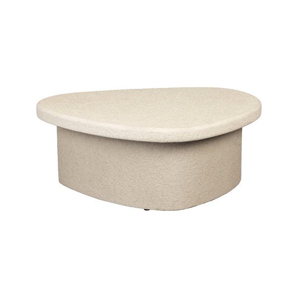 Béžový konferenčný stolík v dekore mramoru 49x74 cm Veda – Dutchbone