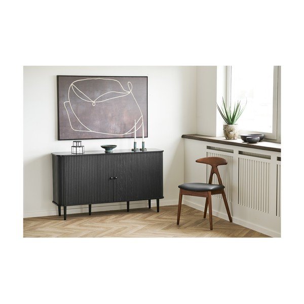 Čierna/tmavohnedá jedálenská stolička z dubového dreva Lanuza – House Nordic-image-3