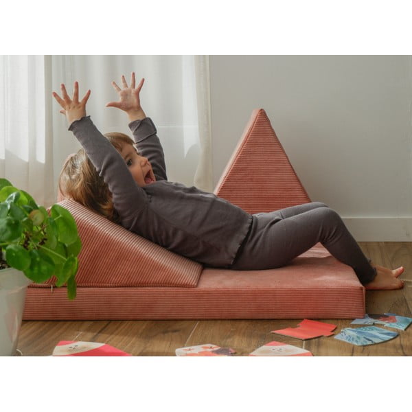 Svetloružové menčestrové penové ihrisko 75x41x7 cm Bloque Montessori – Little Nice Things-image-1