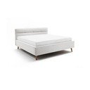 Svetlosivá čalúnená dvojlôžková posteľ s úložným priestorom s roštom 160x200 cm Lotte – Meise Möbel