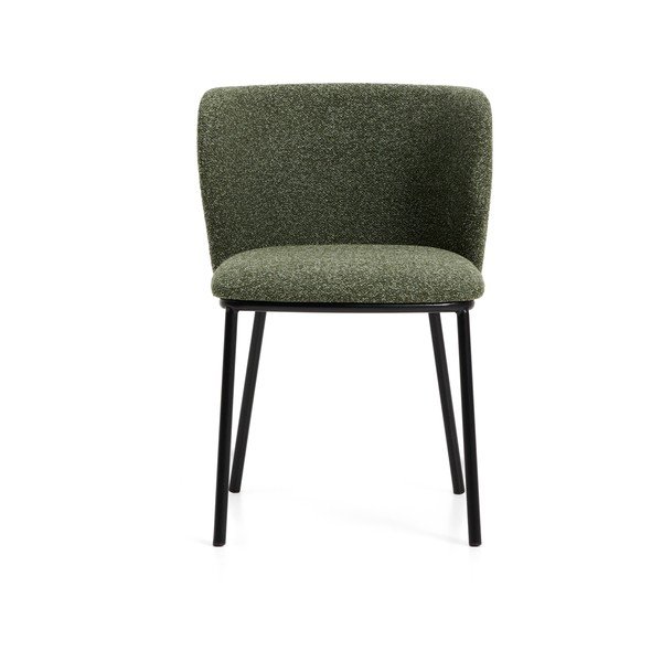 Zelené čalúnené jedálenské kreslo Ciselia – Kave Home-image-3