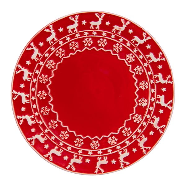 Červený tanier Clayre & Eef Christmas Time, 21 cm-image-2