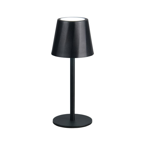 Matne čierna LED stolová lampa s kovovým tienidlom (výška  21 cm) Diaz – Trio-image-1