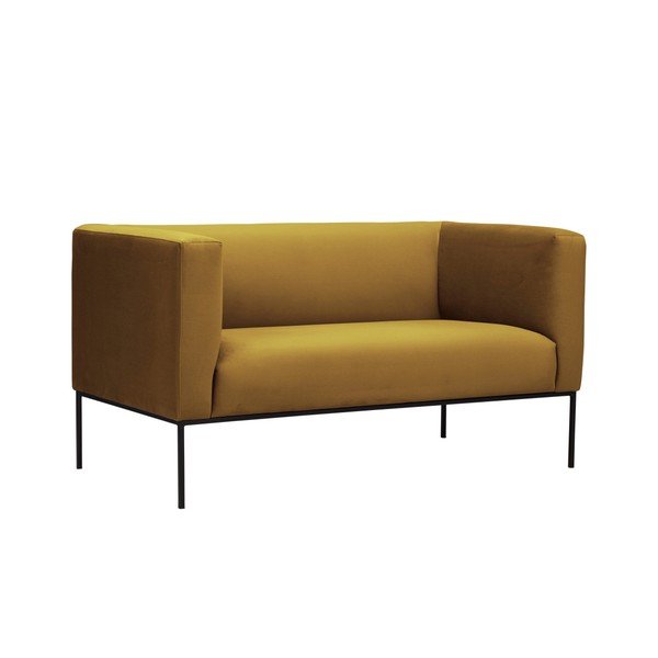Žltá zamatová dvojmiestna pohovka Windsor & Co Sofas Neptune-image-2