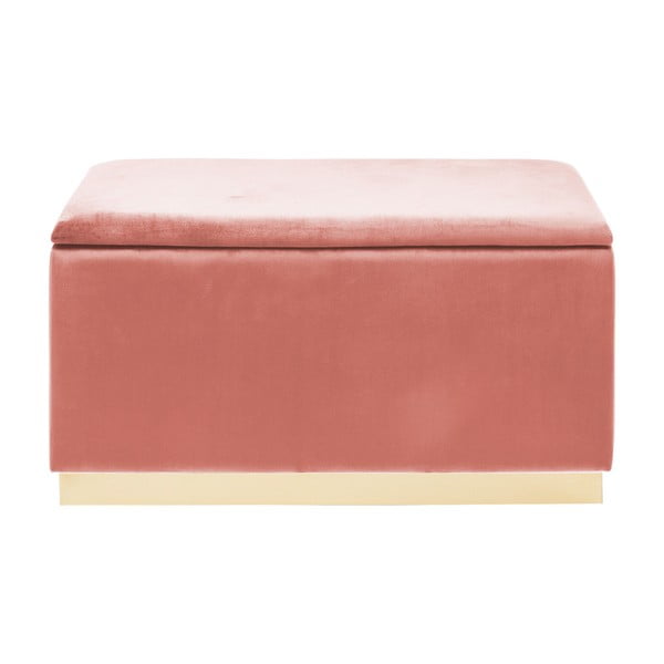 Ružová zamatová lavica s úložným priestorom Kare Design Cherry