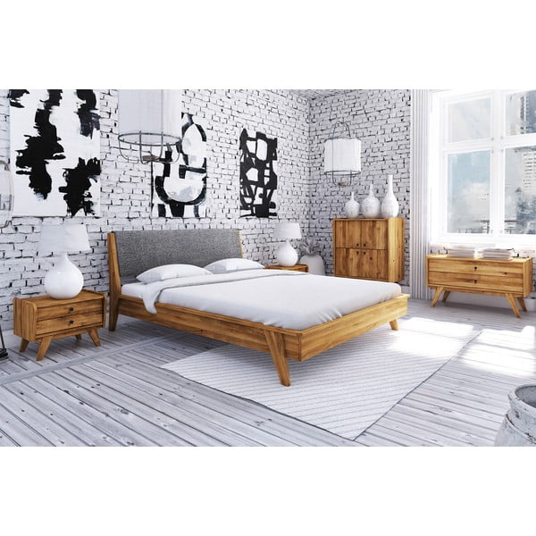 Dvojlôžková posteľ z dubového dreva 200x200 cm Retro 1 - The Beds-image-1