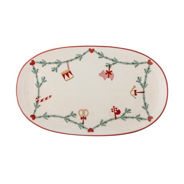 Kameninová tácka s vianočným motívom 23x38,5 cm Yule – Bloomingville