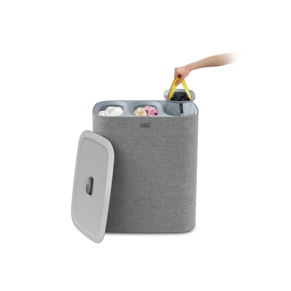 Sivý látkový kôš na bielizeň 90 l Tota Trio – Joseph Joseph-image-3