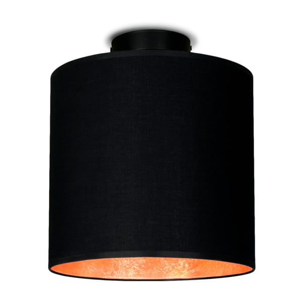 Čierne stropné svietidlo s detailom v medenej farbe Sotto Luce MIKA Elementary S PLUS CP