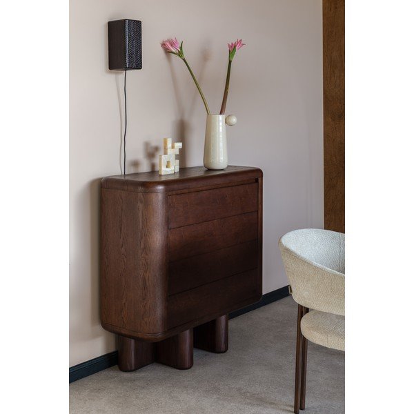 Komoda v dekore jaseňa v tmavo prírodnej farbe 100x98x40 cm Herman – Dutchbone-image-1