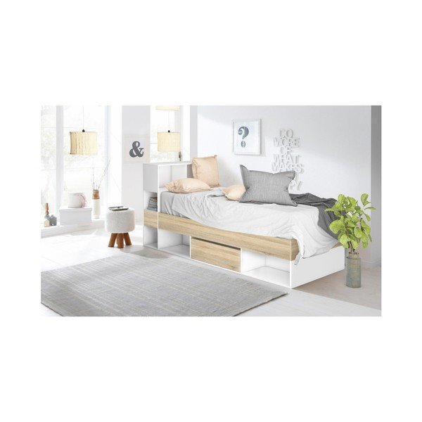 Biela posteľ Støraa Bertil, 90 × 190 cm-image-1