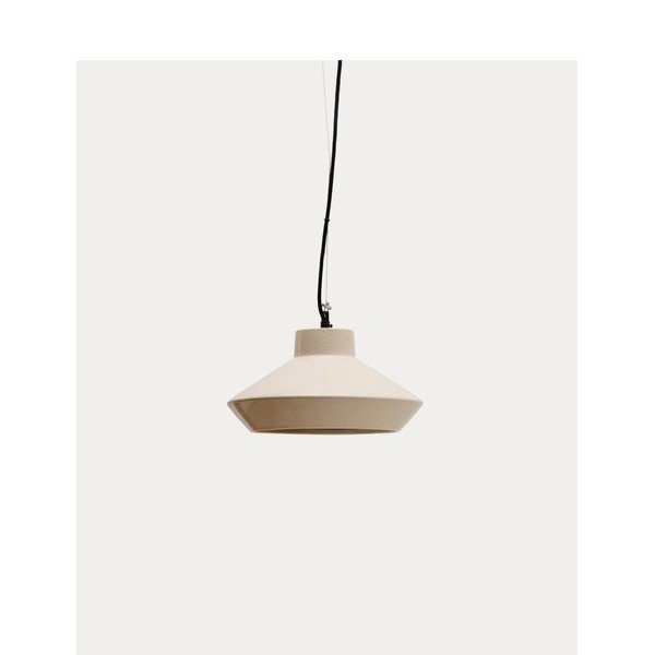 Béžové závesné svietidlo s keramickým tienidlom ø 31 cm Portol – Kave Home-image-4