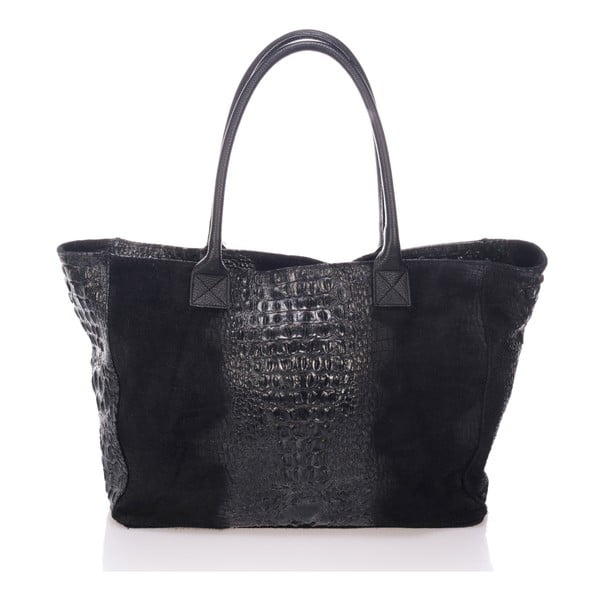 Čierna kožená kabelka Lisa Minardi Fausta