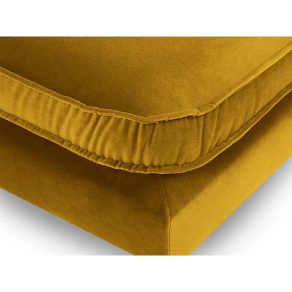 Žltá podnožka s čiernymi nohami Kooko Home Lento-image-3