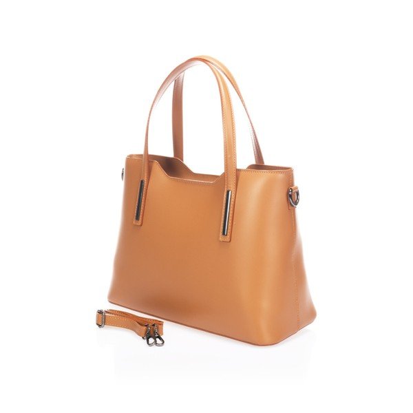 Koňakovohnedá kožená kabelka Markese Tessa-image-1