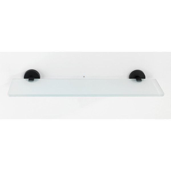 Nástenná sklenená polica s matnými čiernymi antikoro úchytmi Wenko Bosio-image-1