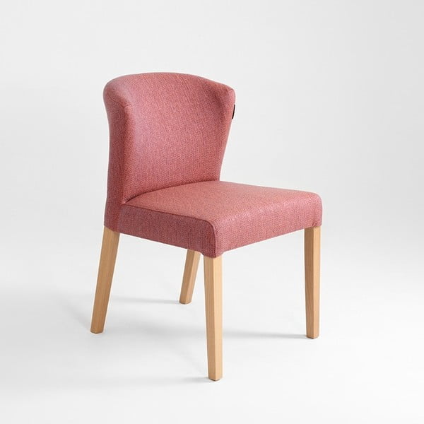 Ružová stolička s bukovými nohami Harvard