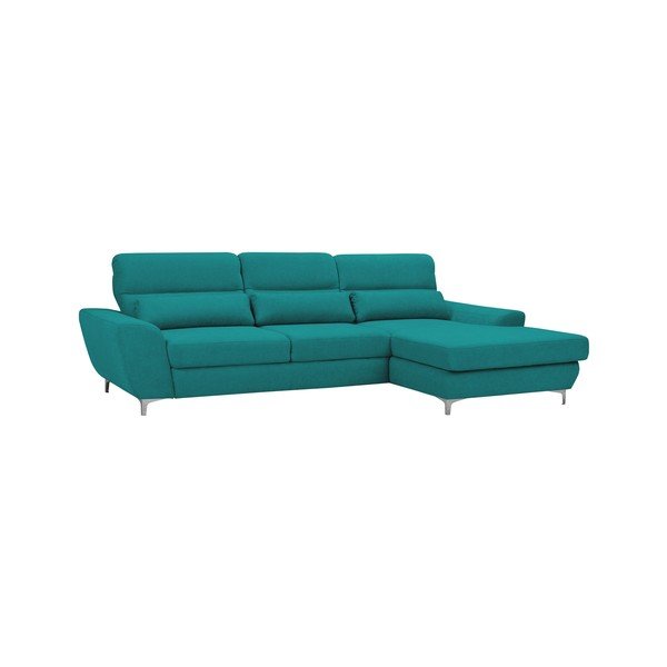 Tyrkysová rozkladacia rohová pohovka Windsor & Co Sofas Omega, pravý roh-image-1
